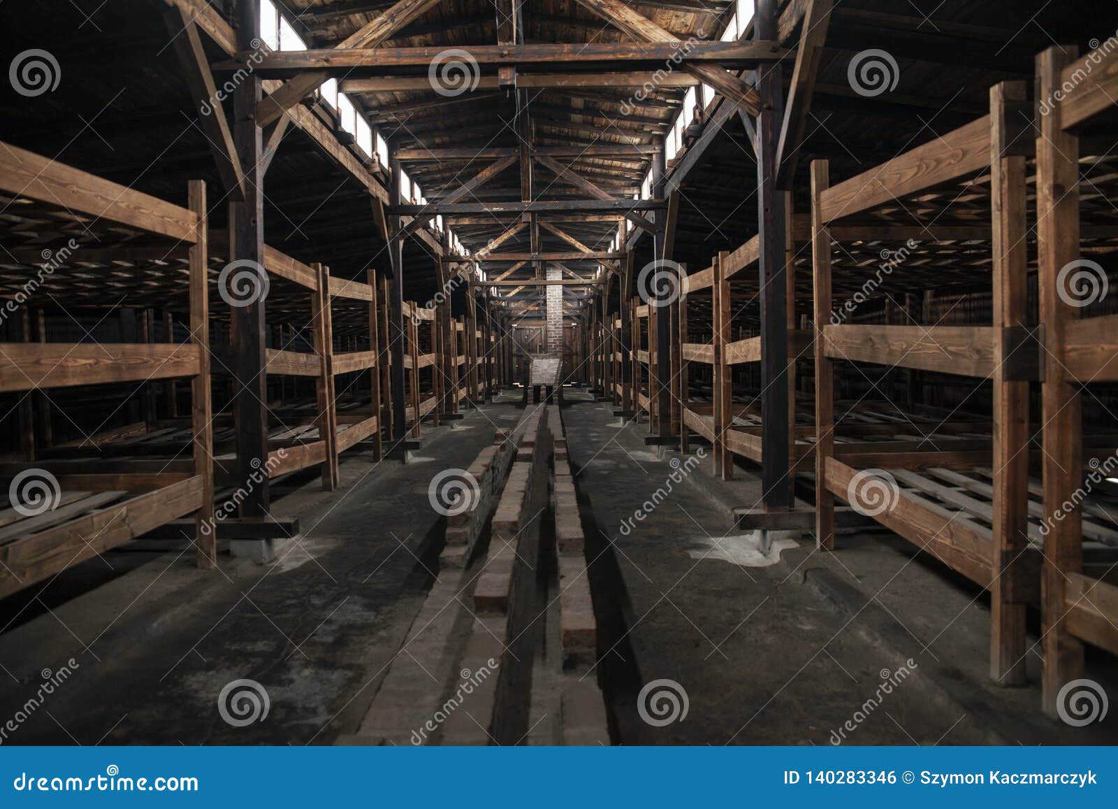 Bunks of Prisoners in the Barracks of the Concentration Camp. a