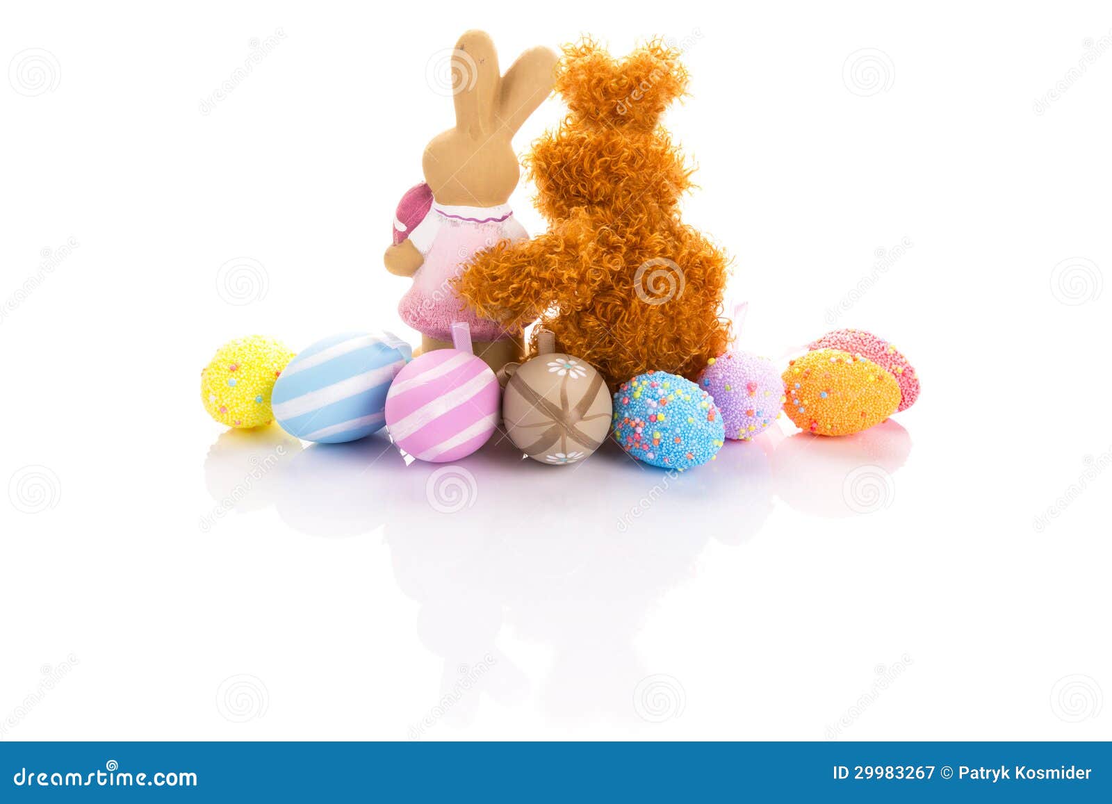 Easter Eggs And Bunnies In Hug Stock Image Image of colorful, close