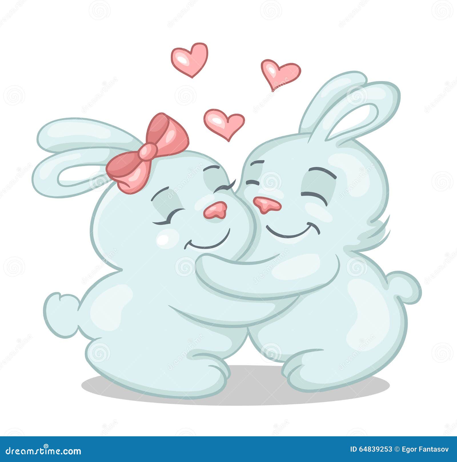 Bunnies in love stock vector. Illustration of flirting - 64839253