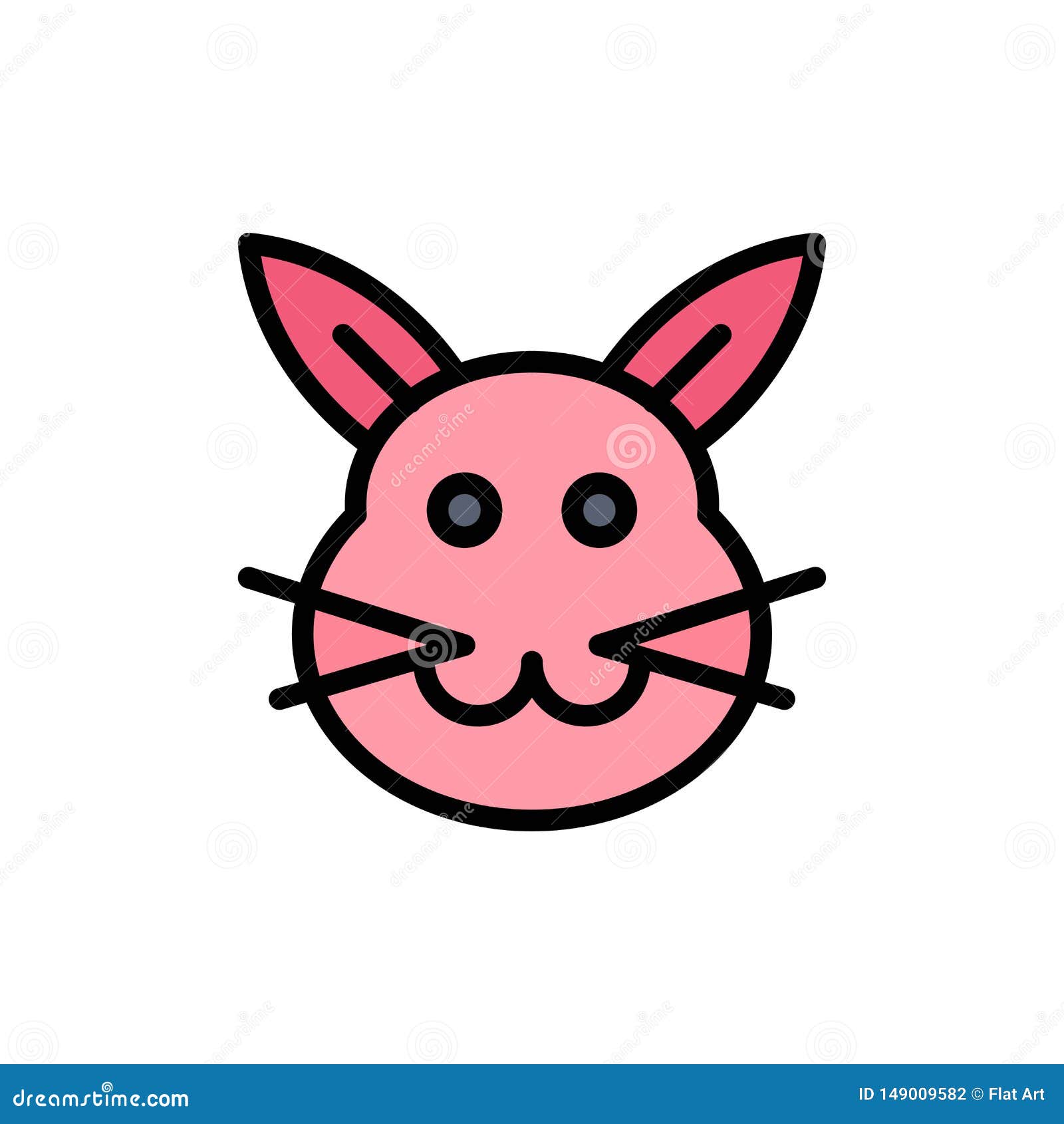 Download Bunny, Bunny, Easter, Rabbit Flat Color Icon. Vector Icon ...