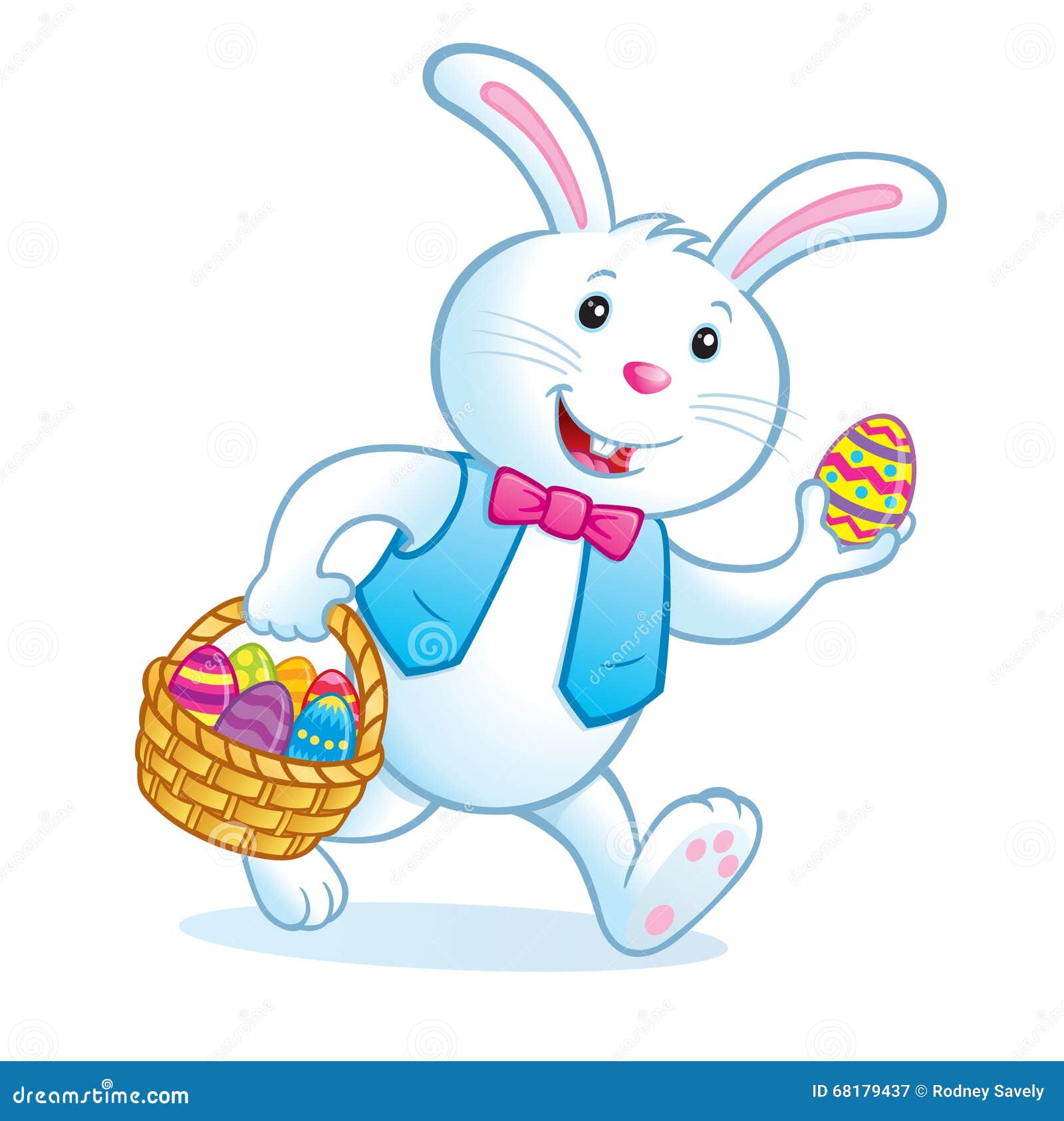 Bunny Carrying Easter Basket Com Ovos Ilustração Stock Ilustração de cesta, curva 68179437
