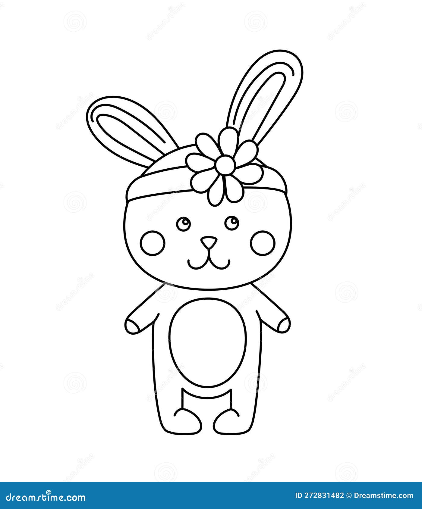Bunny Doodle Coloring Book with Vector Illustration for Kids Stock ...