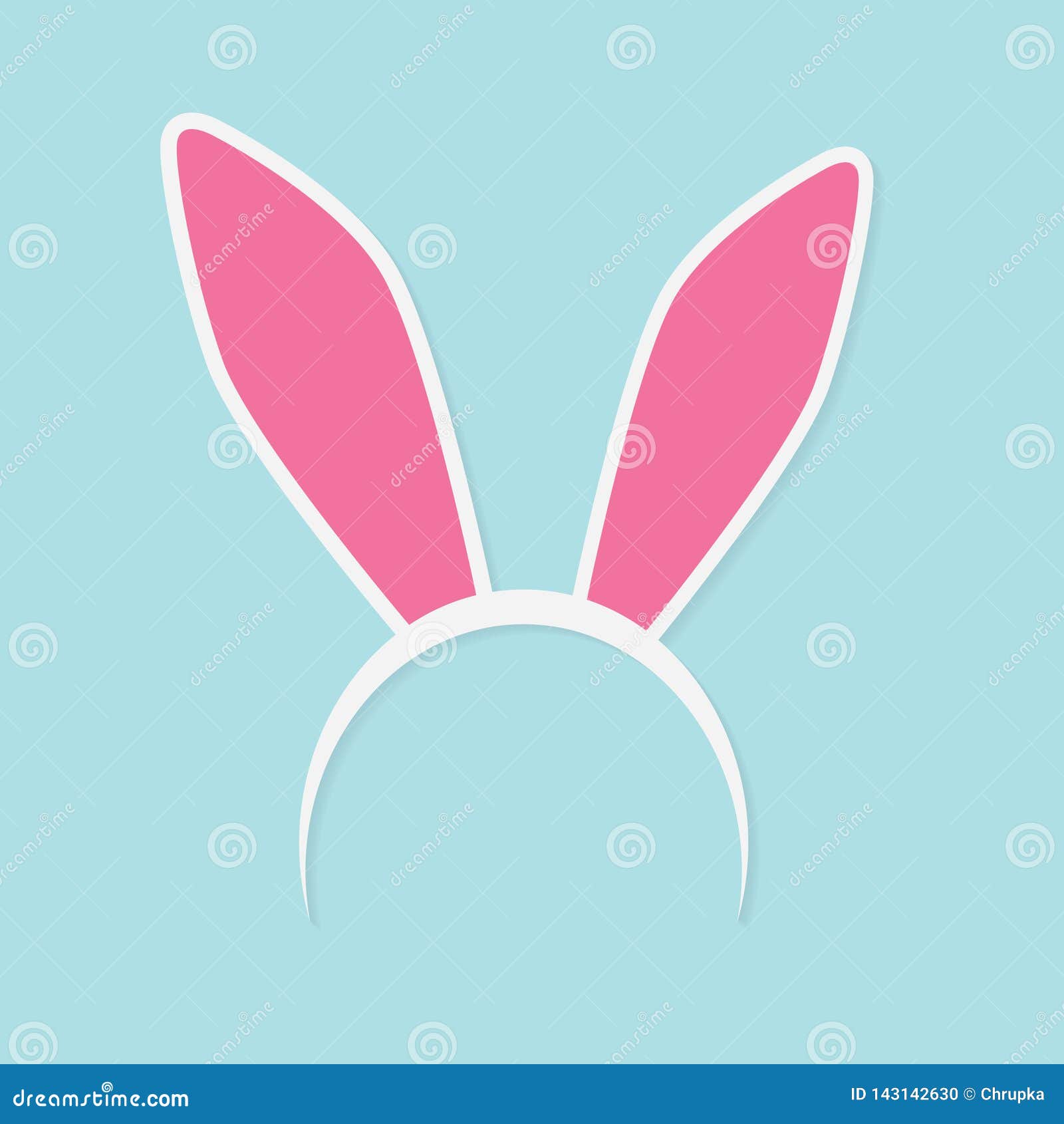 Bunny ears headband stock vector. Illustration of invitation - 143142630