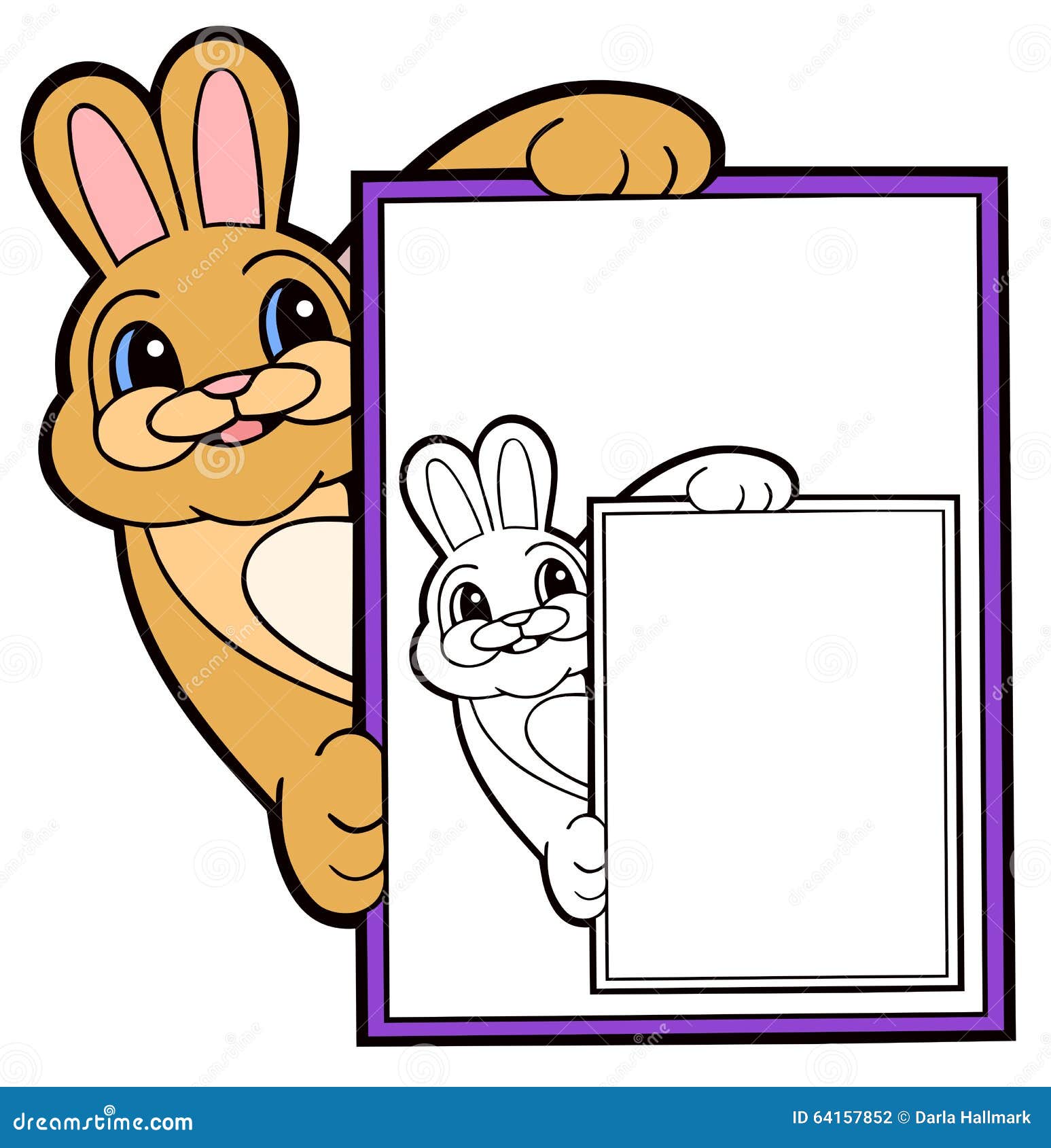 Bunny Frame stock vector. Illustration of mammal, bunny 64157852