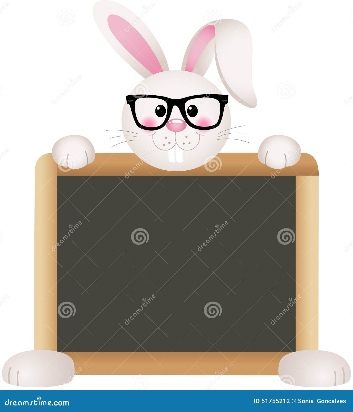 Download Bunny Teacher With School Board Stock Vector - Illustration of isolated, tableau: 51755212