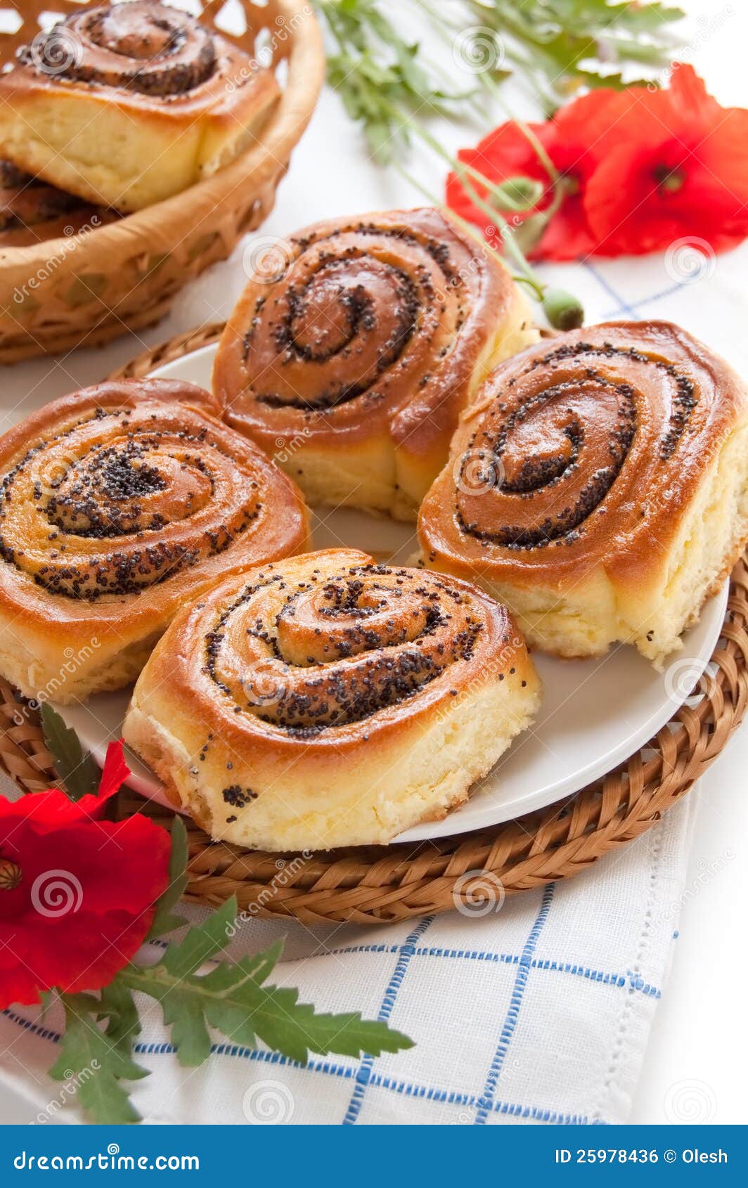 Buns with poppy seeds stock photo. Image of cereal, bakery 25978436