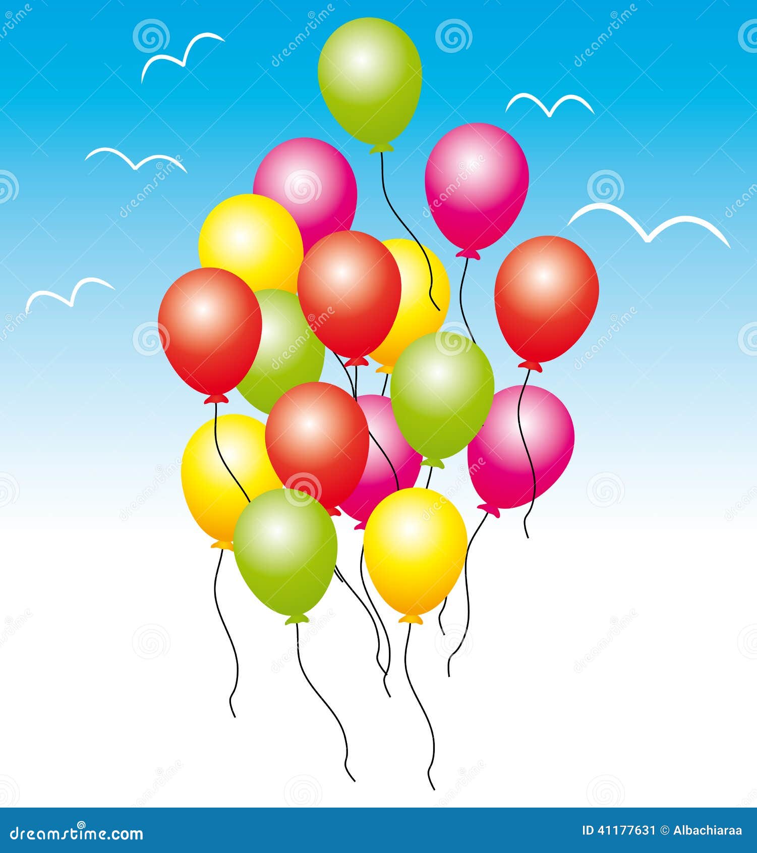 Bunte Ballone Geburtstag Oder Partei Vektor Abbildung Illustration Von Geburtstag Bunte