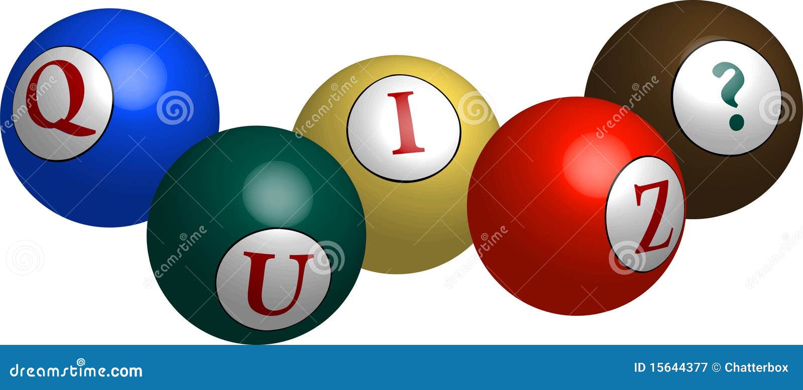 Bunte Kugeln 3d, Die Formulieren ?Quiz? Vektor Abbildung Illustration von antwort, zeichen