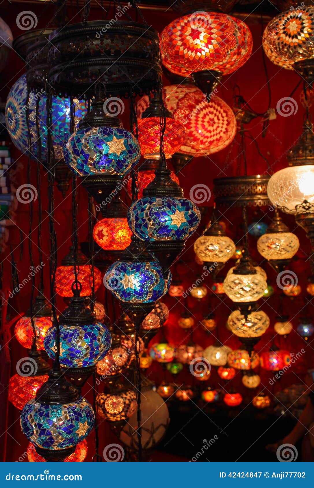 Bunte Orientalische Lampen Stockbild Bild Von Belichtet