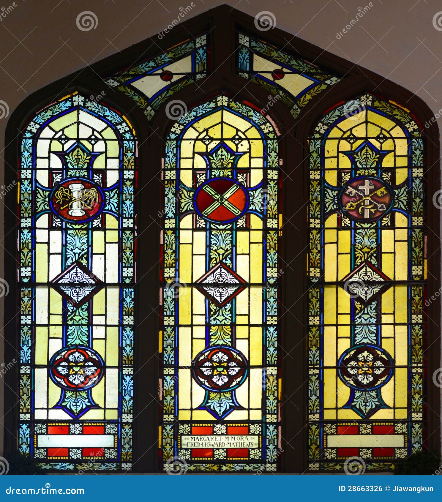 BuntglasFenster Von St Paul Episkopale Kirche Stockfoto