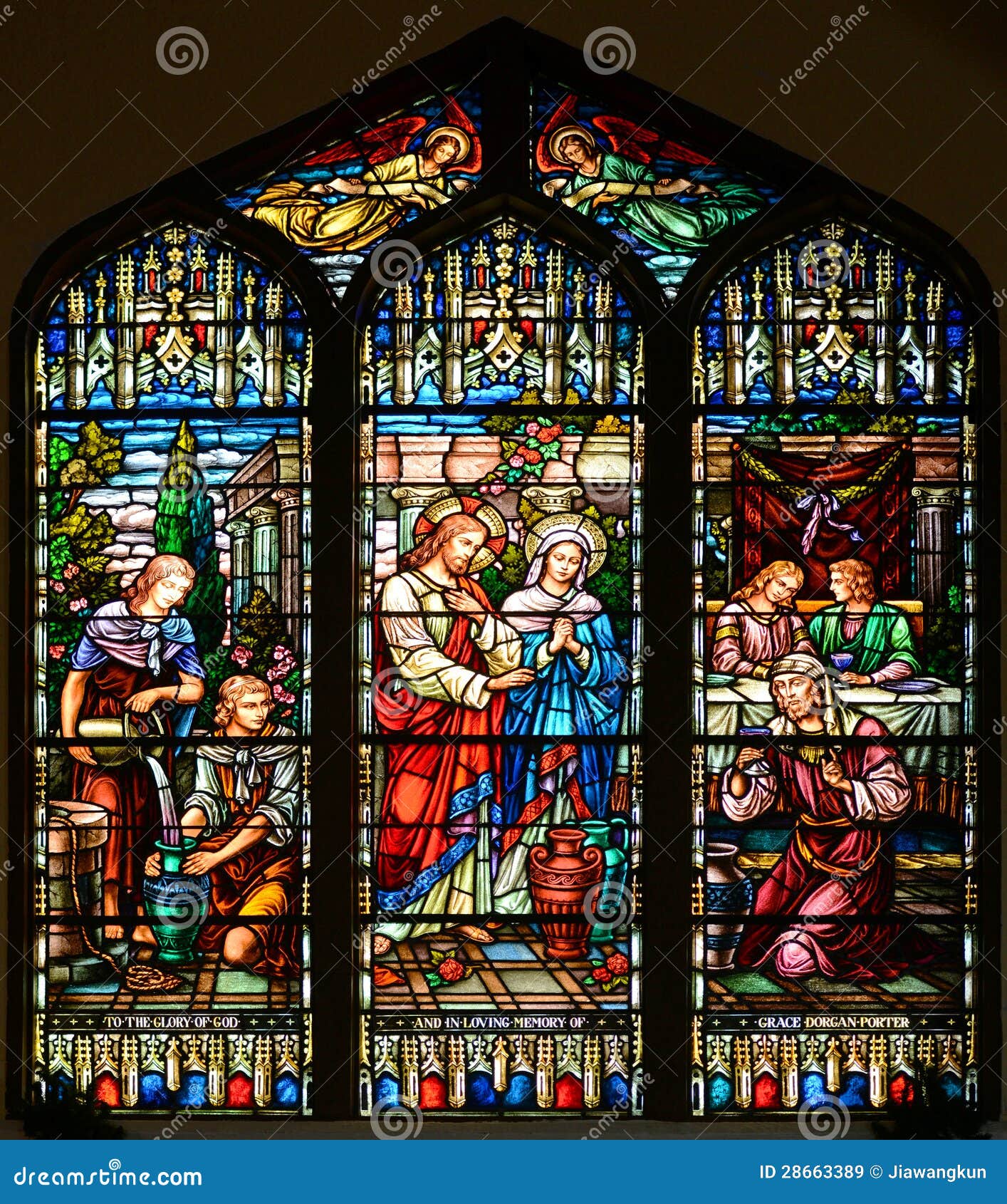 BuntglasFenster Von St Paul Episkopale Kirche Stockbild