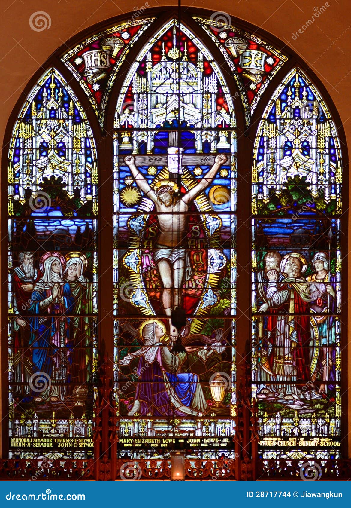 BuntglasFenster Von St Paul Episkopale Kirche Stockfoto