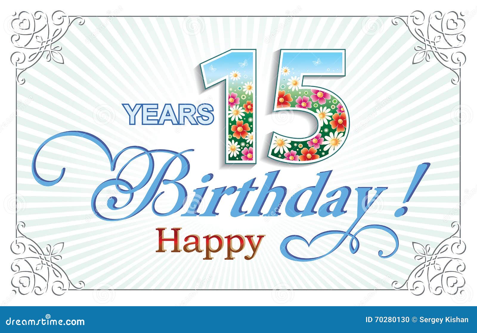 Buon Compleanno 15 Anni Illustrazione Vettoriale Illustrazione Di Festa