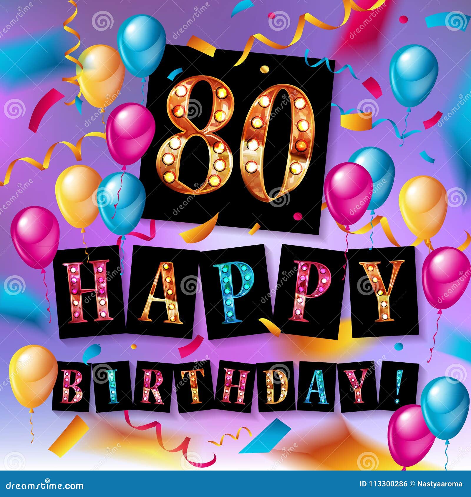 Buon Compleanno 80 Anni Di Anniversario Illustrazione di Stock