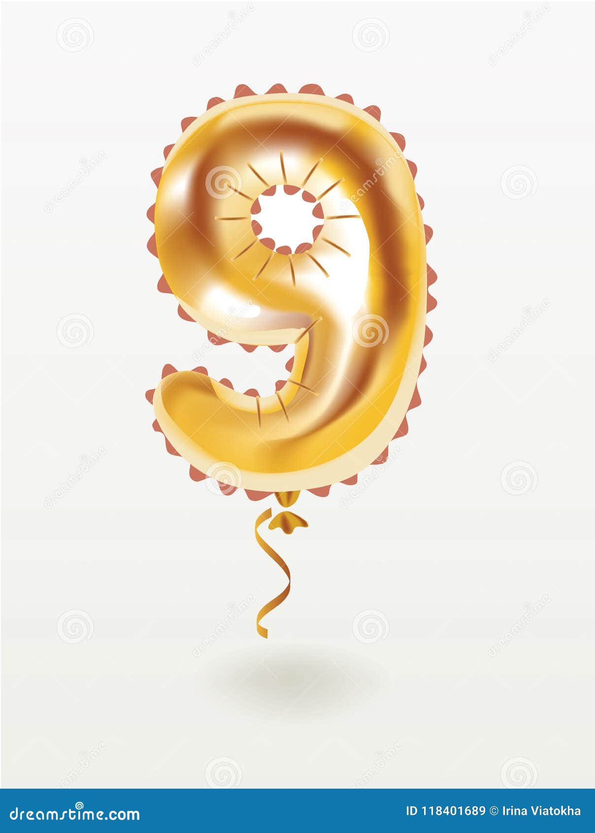 Buon Compleanno 9 Anni Di Anniversario Illustrazione Vettoriale Illustrazione Di Compleanno Decorazione 118401689