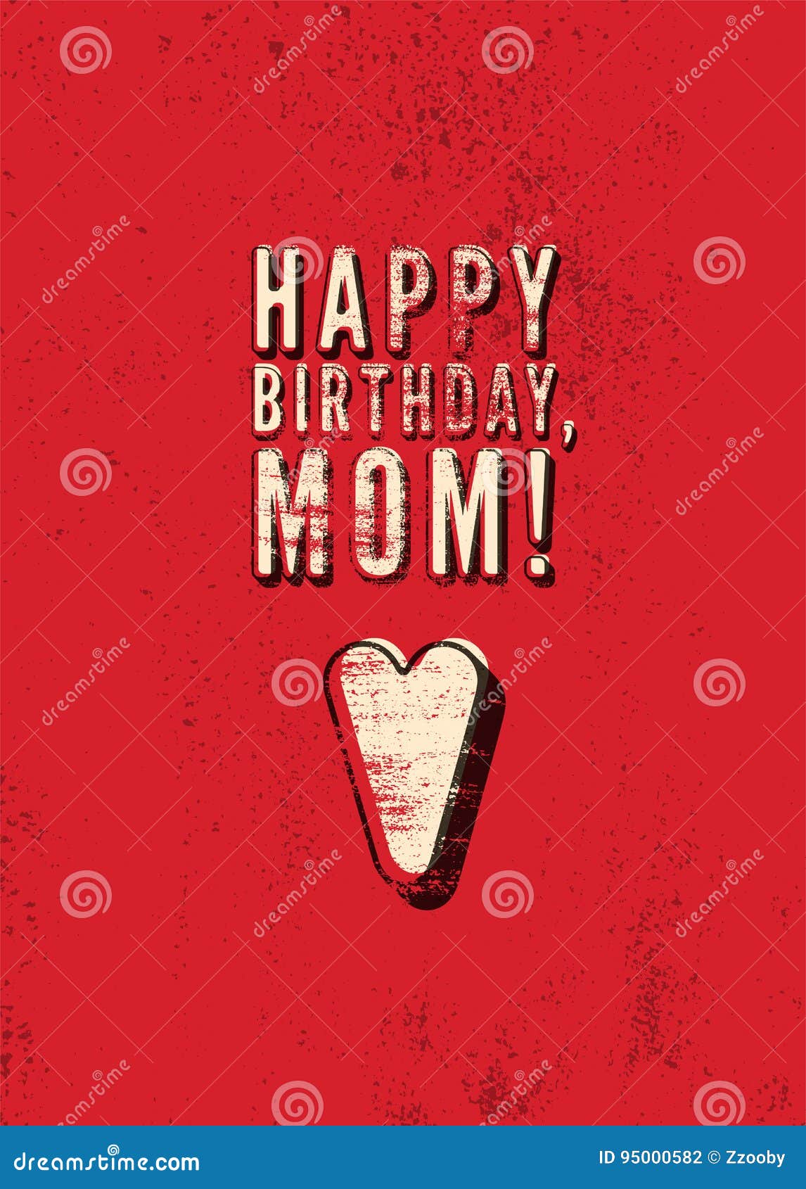 Buon Compleanno Mamma Biglietto Di Auguri Per Il Compleanno D Annata Tipografico Di Lerciume Retro Illustrazione Di Vettore Illustrazione Vettoriale Illustrazione Di Concetto Font