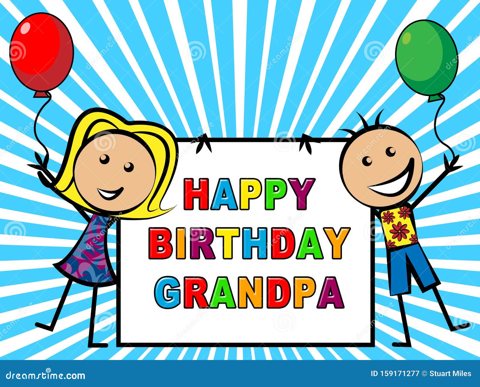 Buon Compleanno Messaggio Del Nonno Come Saluto A Sorpresa Per Il Nonno 3d Illustrazione Illustrazione Di Stock Illustrazione Di Illustrazione Sorpresa