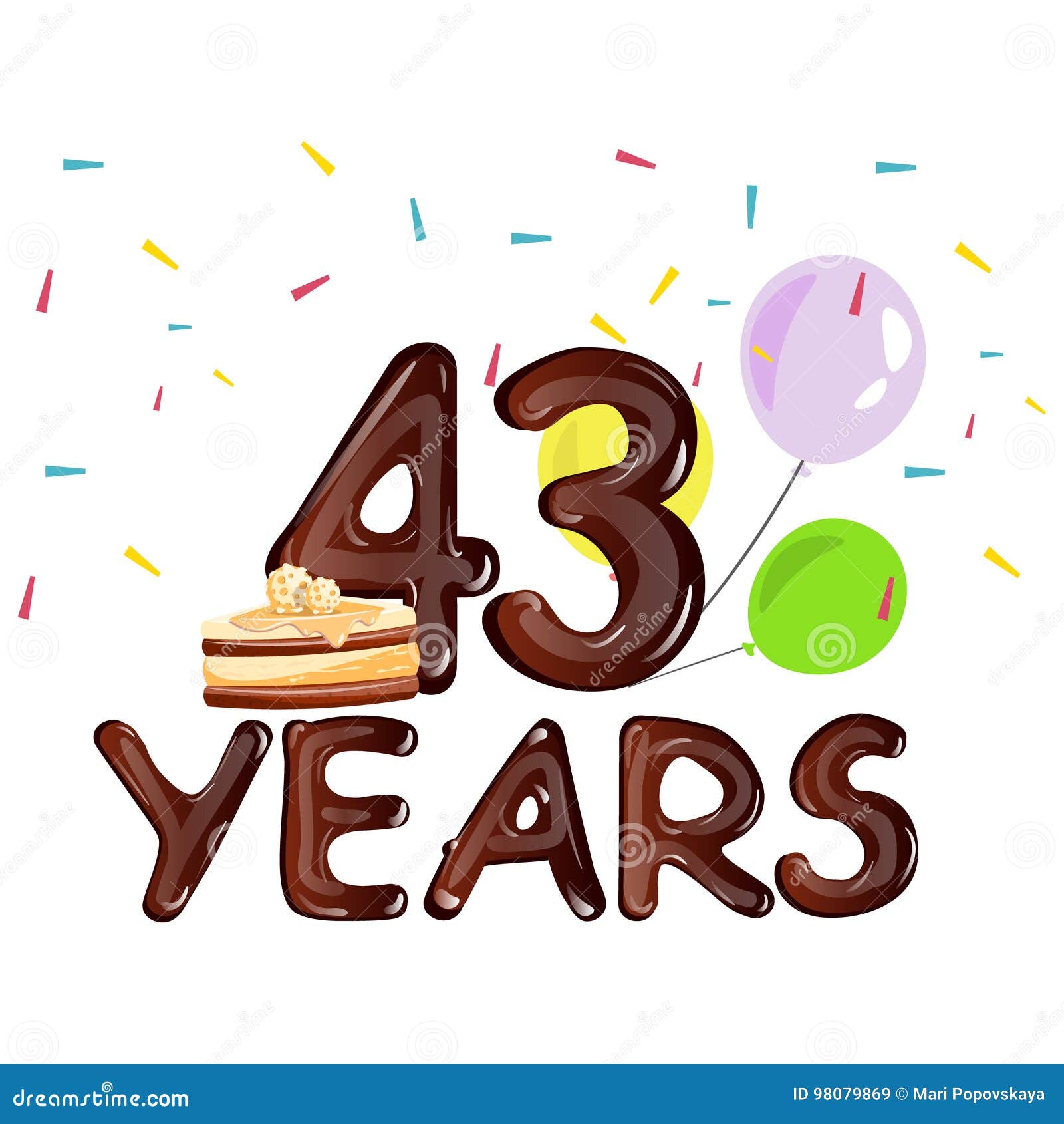 Buon Compleanno Quarantatre 43 Anni Illustrazione Vettoriale Illustrazione Di Saluto Evento