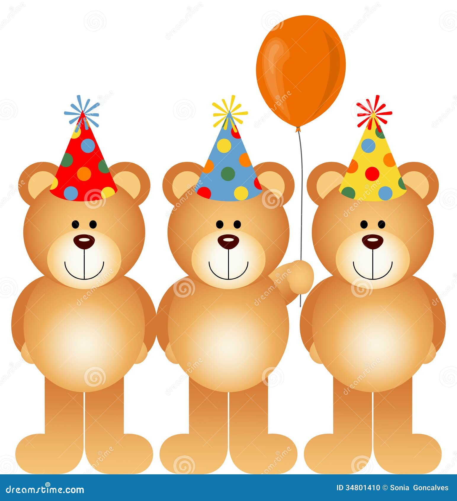 Buon compleanno Teddy Bears. Immagine vettoriale evolutiva che rappresenta gli orsacchiotti di un buon compleanno, isolati su bianco.