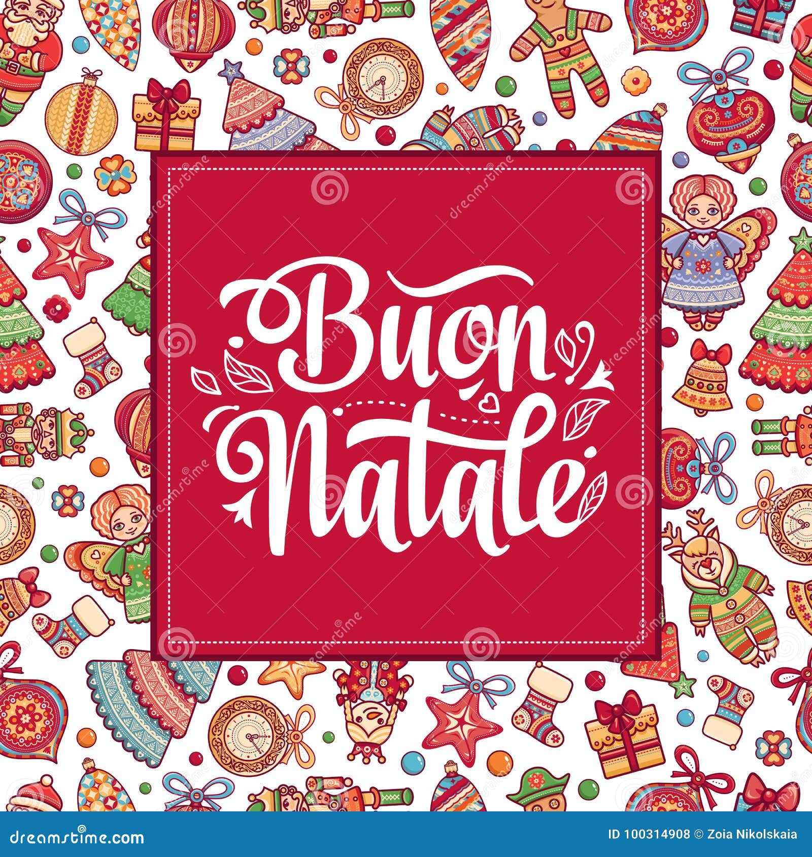 Buon Natale Milan.Buon Natale Christmas Template Stock Vector Illustration Of Milan Decoration 100314908