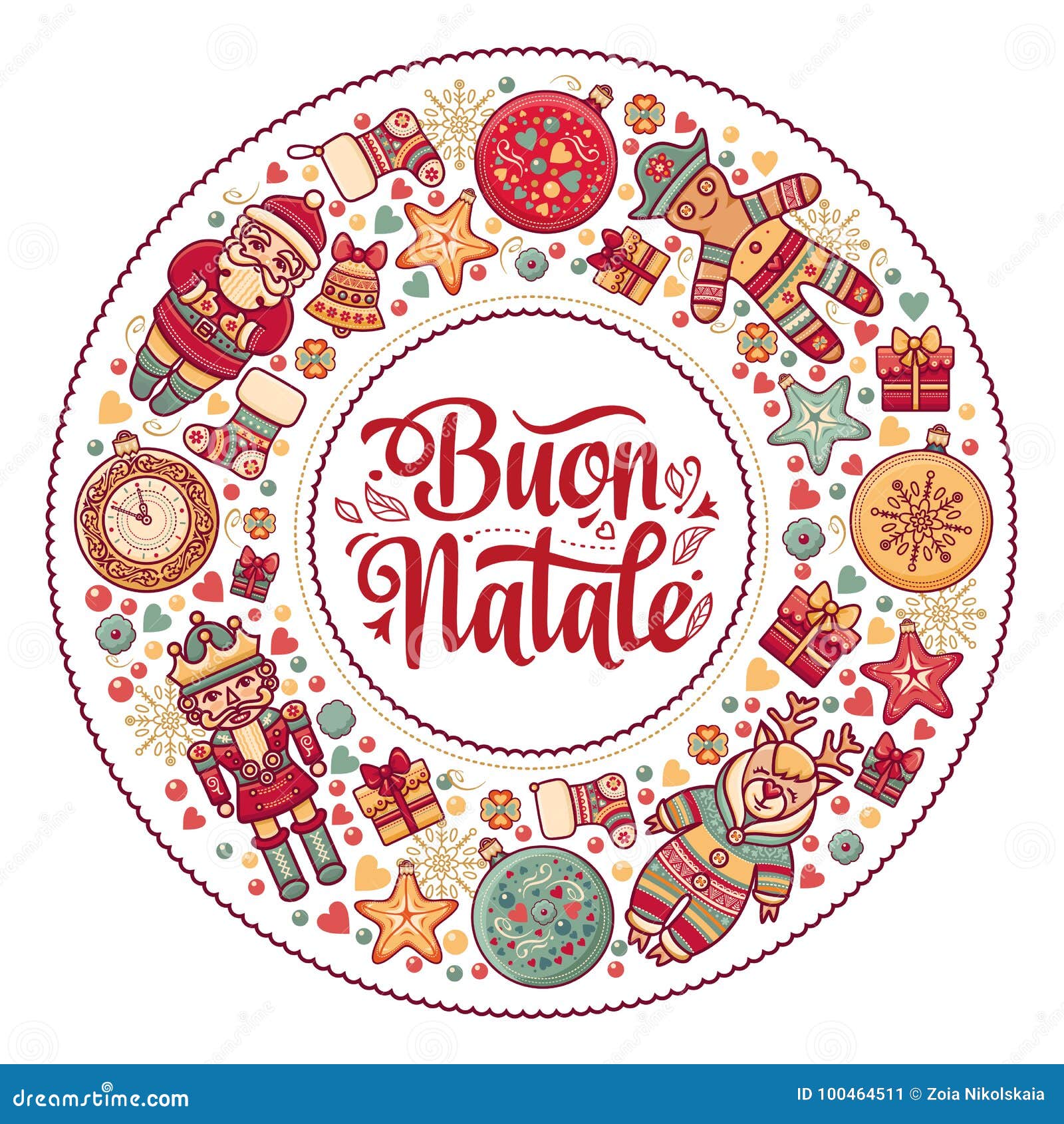 Buon Natale Card.Buon Natale Christmas Template Stock Vector Illustration Of Ball Christmas 100464511