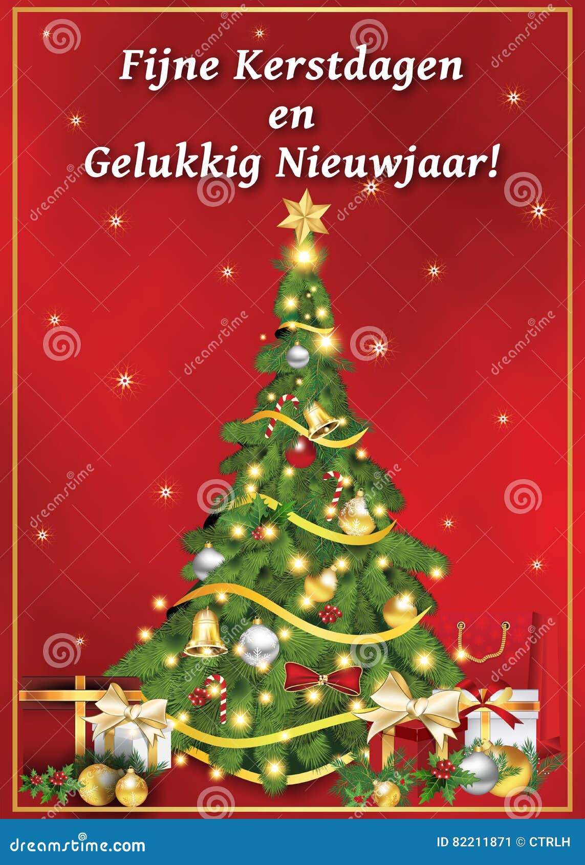Buon Natale Olandese.Buon Natale E Buon Anno Cartolina D Auguri Stampabile Corporativa Illustrazione Di Stock Illustrazione Di Buon Desideri 82211871