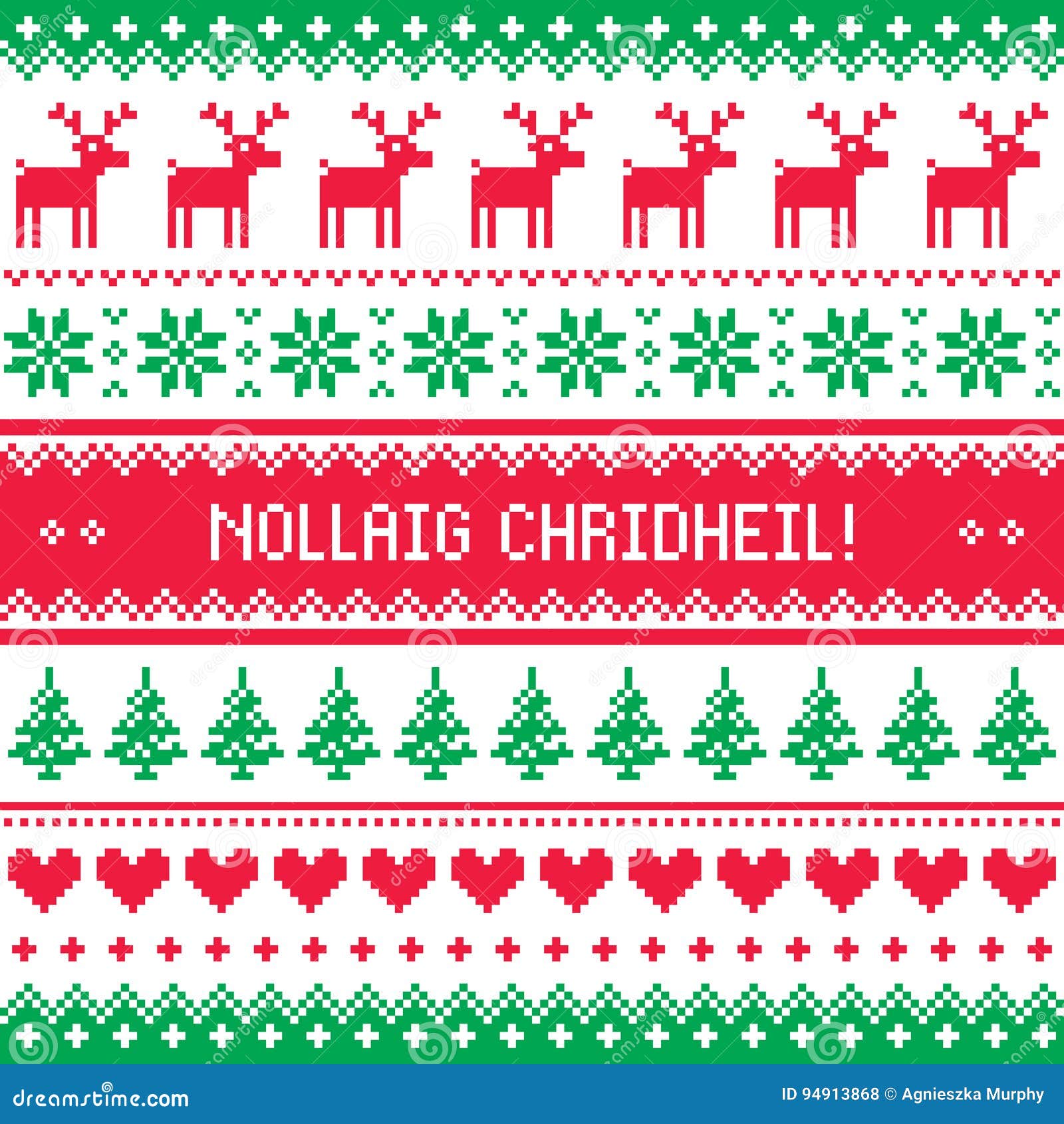 Buon Natale In Gaelico.Buon Natale Nella Cartolina D Auguri Di Gaelico Scozzese Modello Senza Cuciture Illustrazione Vettoriale Illustrazione Di Disegno Edinburgh 94913868