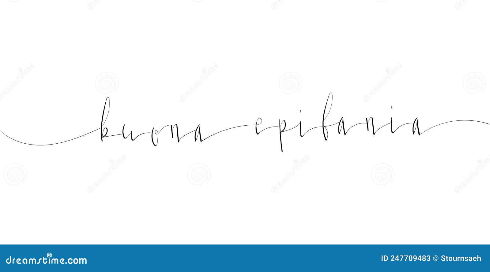 buona epifania - happy epiphany in italian handwritten lettering  