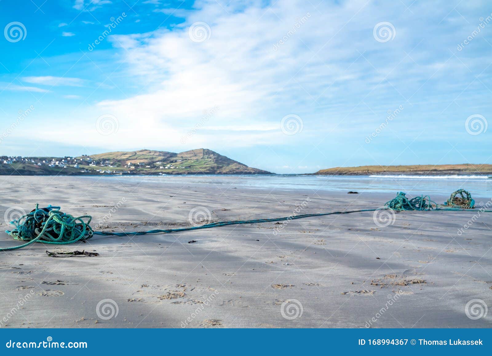 A Buoy and Crab Trap Washed Up on Portnoo Beach after a Strong