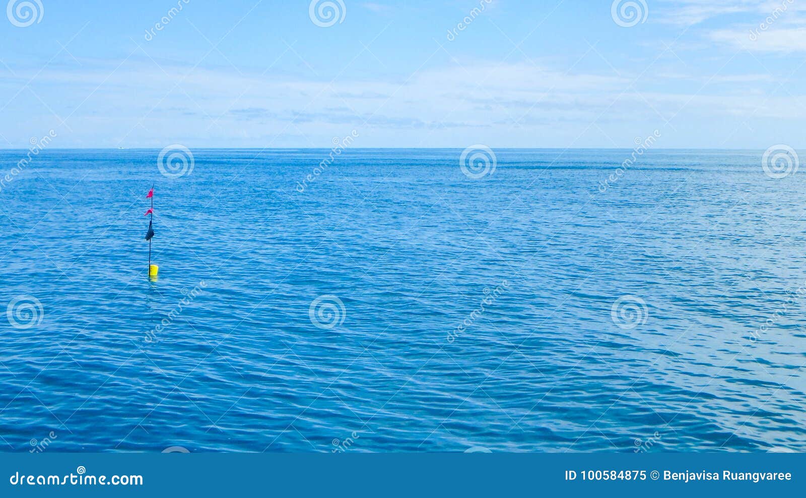 Buoy Flag Red Black Yellow Symbol in Sea Ocean Stock Image - Image of  maritime, blue: 100584875