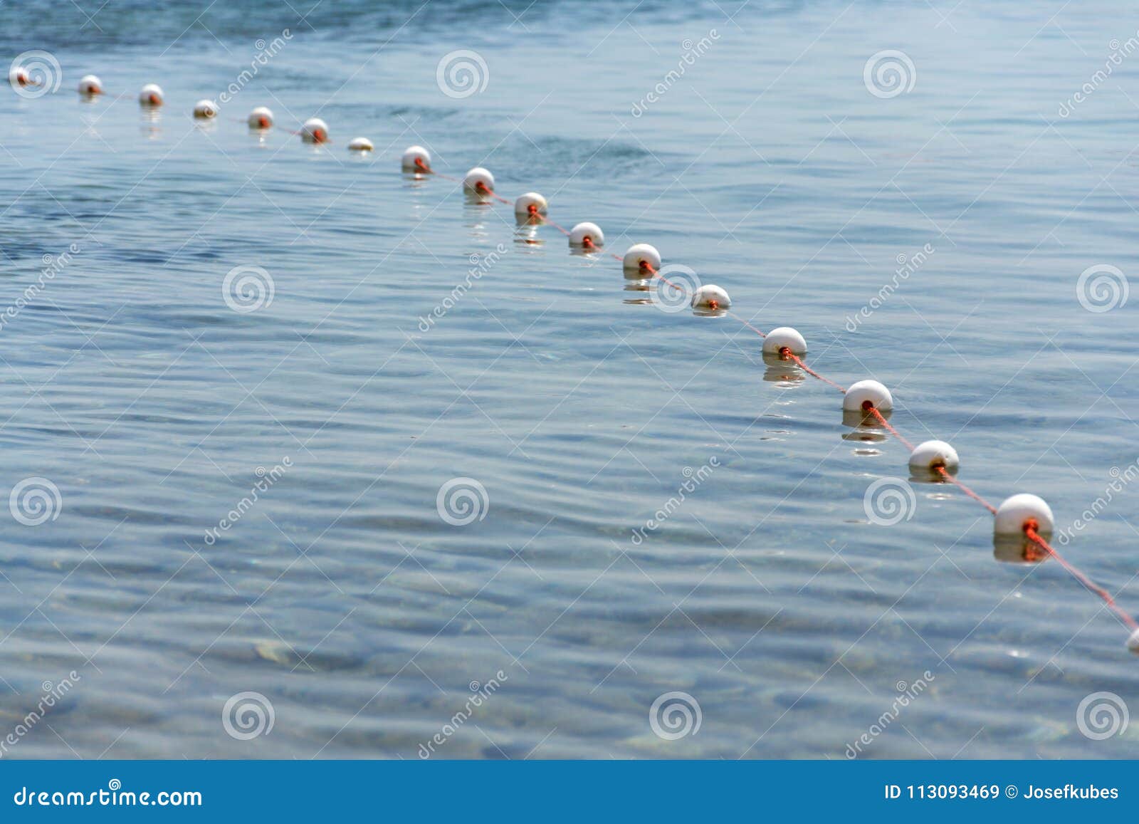 Buoys on Fish Net Floating on Surface of Water Stock Image - Image