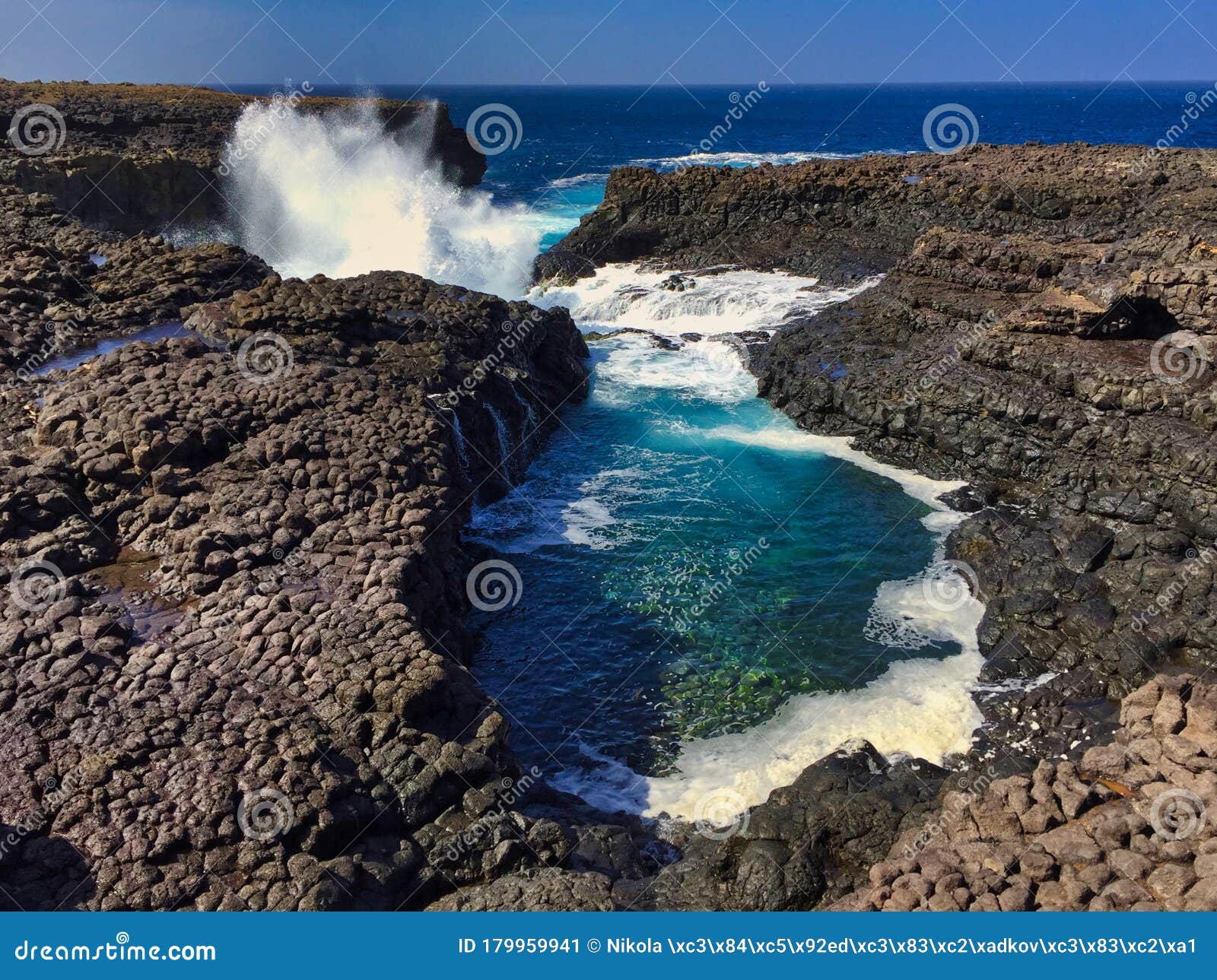 buracona the blue eye of cabo verde - blue lagoon