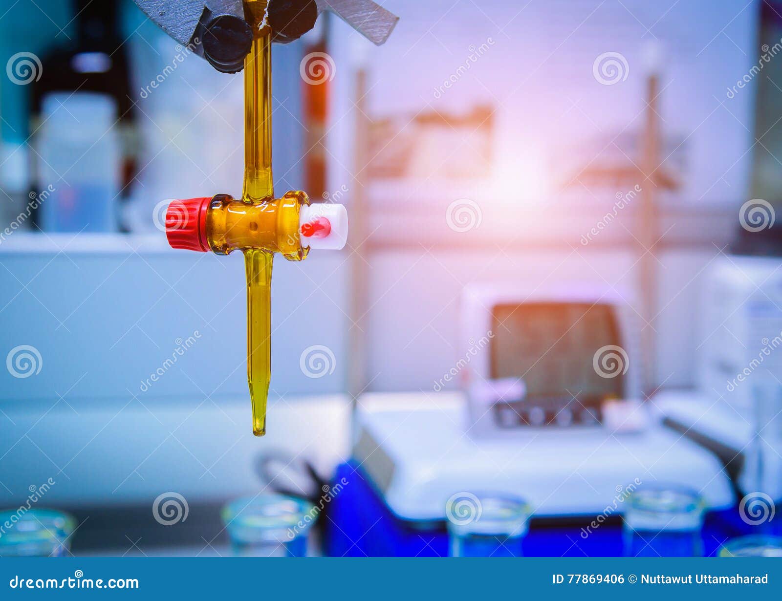 Burette Filled with Yellow Liquid Stock Photo Image of liquid