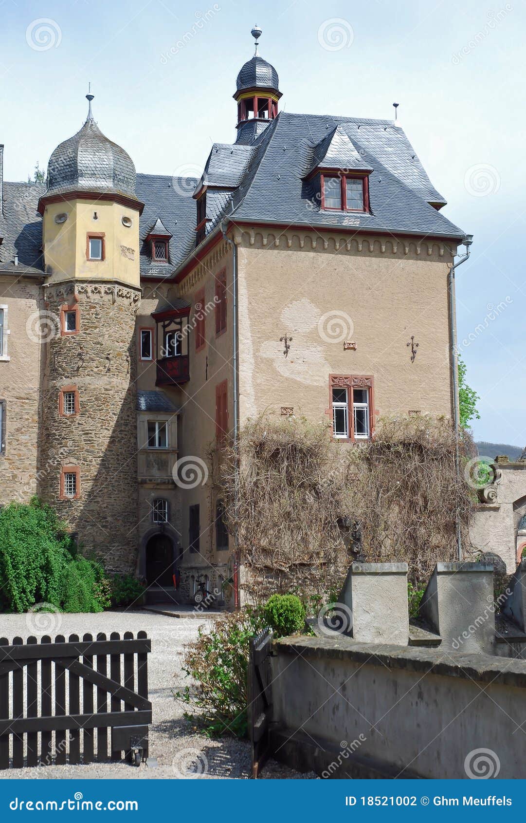 burg namedy a moated castle, andernach, germany