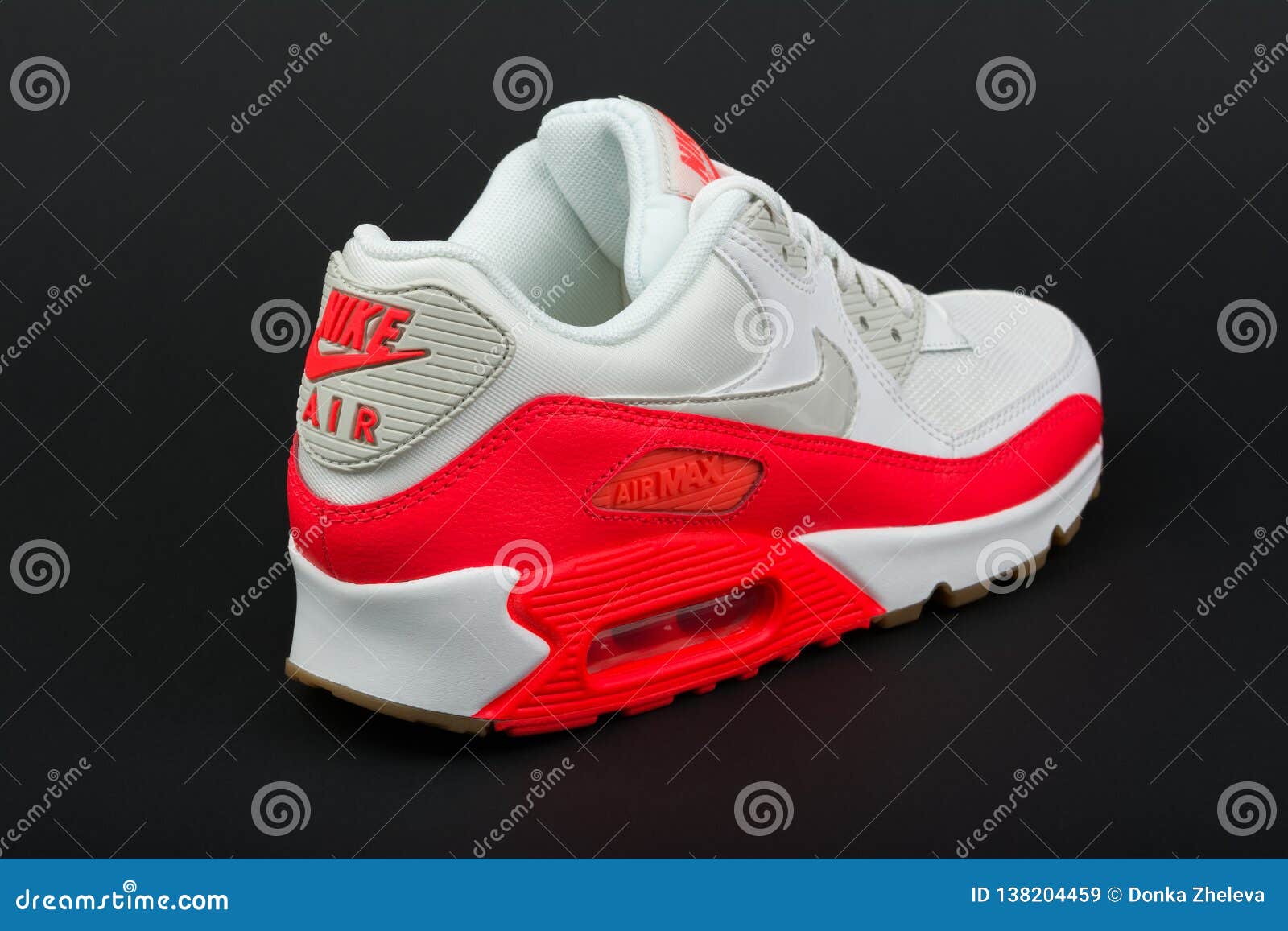 BURGAS, BULGARIA - AUGUST 29, 2016: Nike Air MAX Women`s Shoes - Sneakers -  Trainers In White And Orange On Black Background. Editorial Stock Image -  Image of editorial, object: 138204459