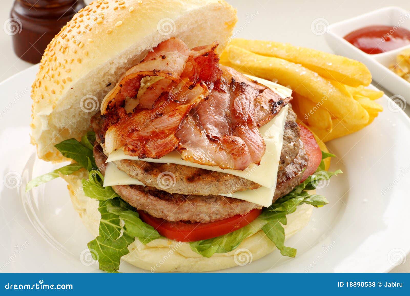 Burger with Bacon stock photo. Image of flavorsome, burgers - 18890538