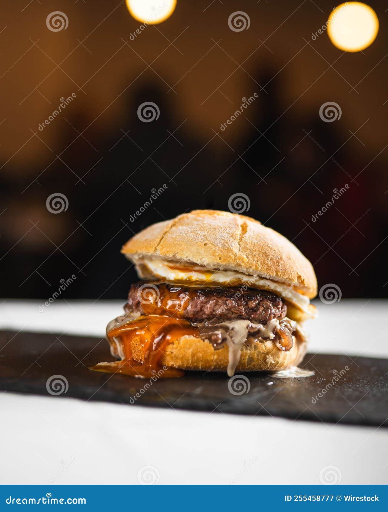 Barbecue egg burger bacon stock image. Image of hamburger 255458777