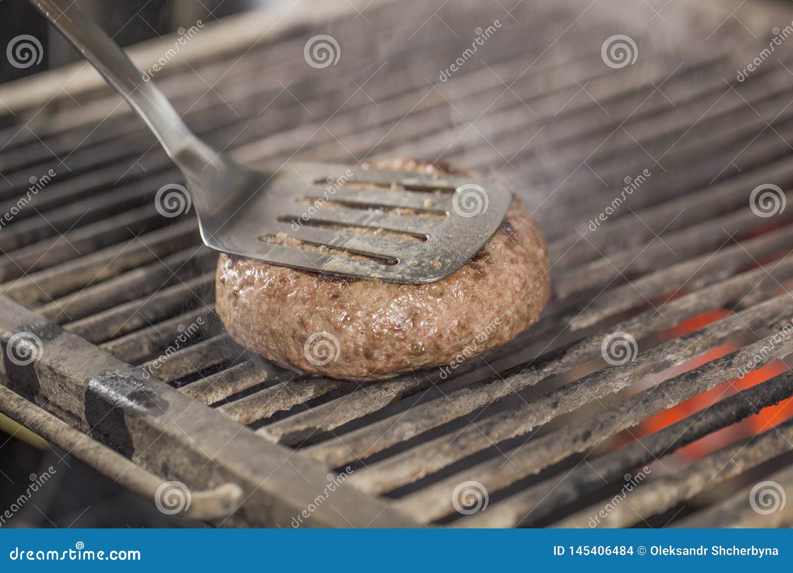 Burger Beef Cutlet Fried and Cooked on the Grill Stock Photo Image of