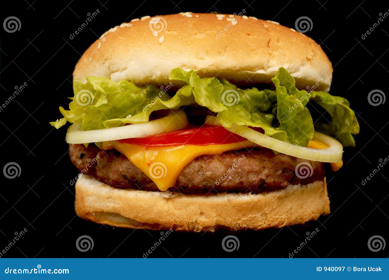 burger on black