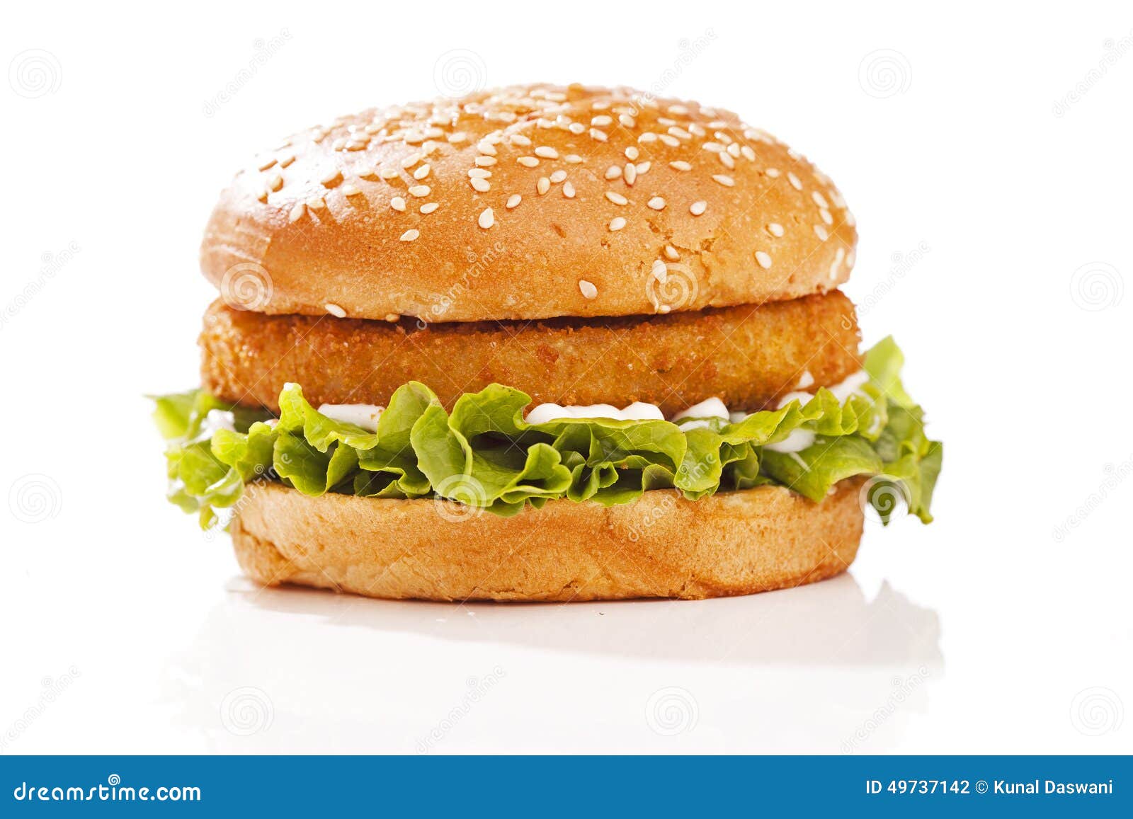 Burger In A Bun Stock Photo Image 49737142