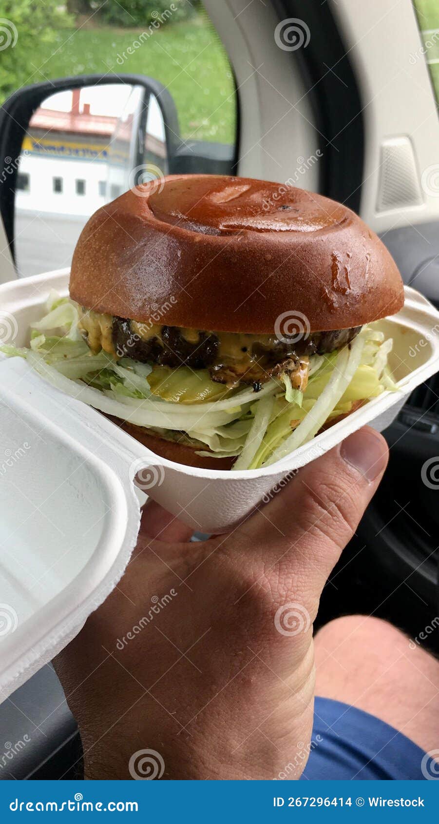 Burger with Cheese, Onions, and Cabbage Stock Photo Image of