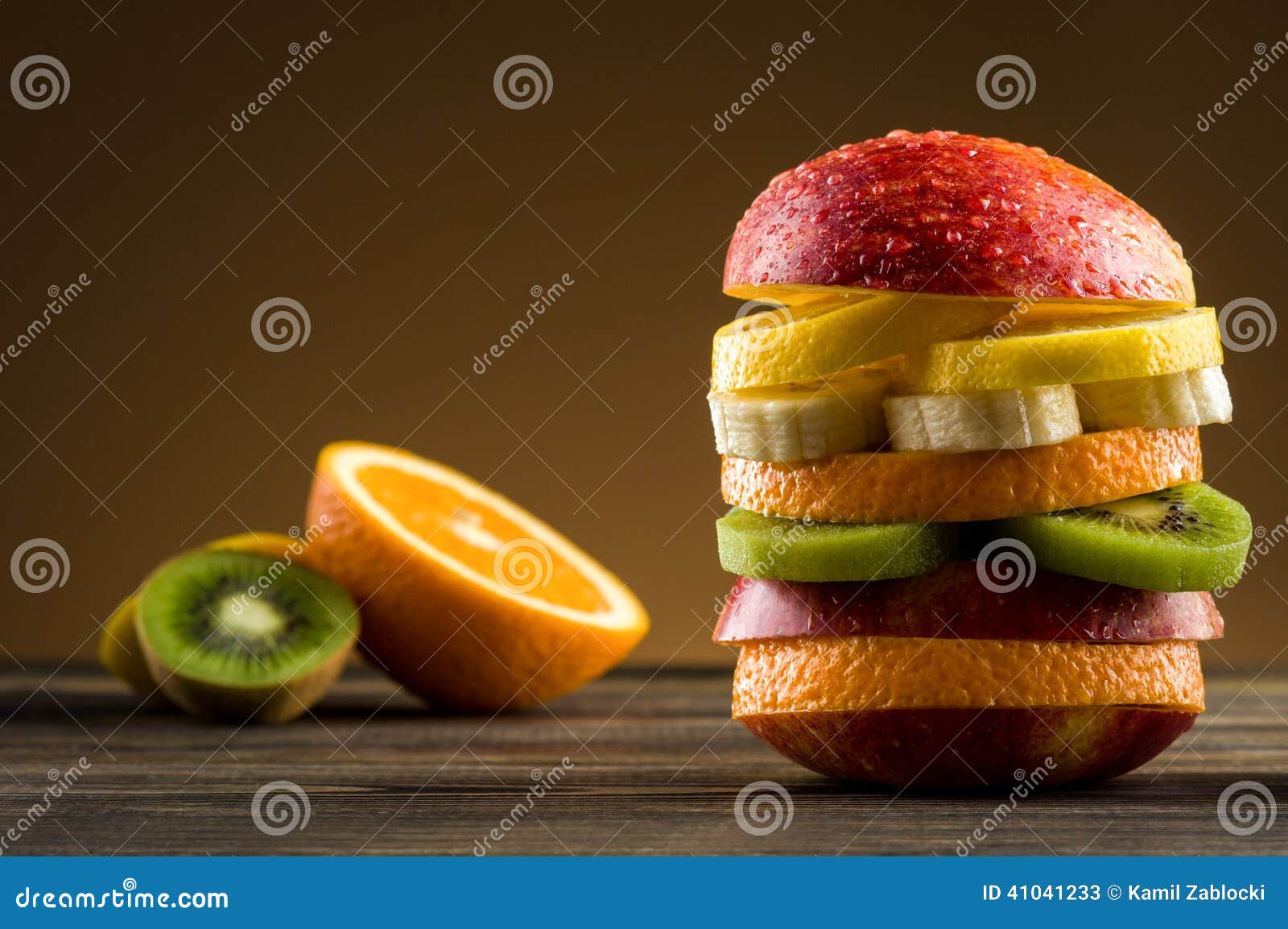Burger with fruit stock image. Image of juicy, cheeseburger 41041233