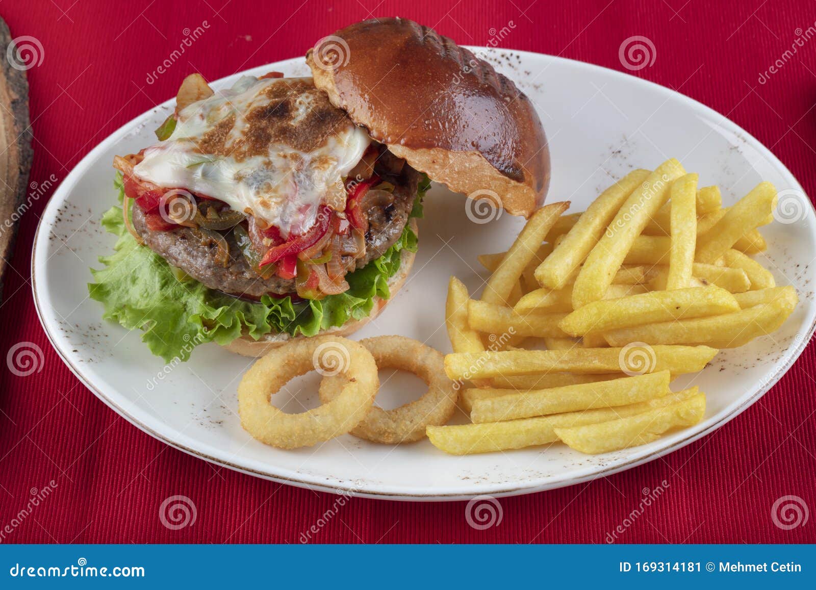 Perfect Hamburger Classic Burger American Cheeseburger With Cheese Mushroom Tomato And Lettuce Stock Image Image Of Cheese Lettuce 169314181