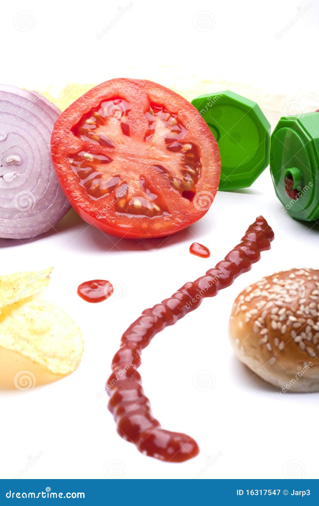 Burger ingredients stock image. Image of diet, restaurant 16317547