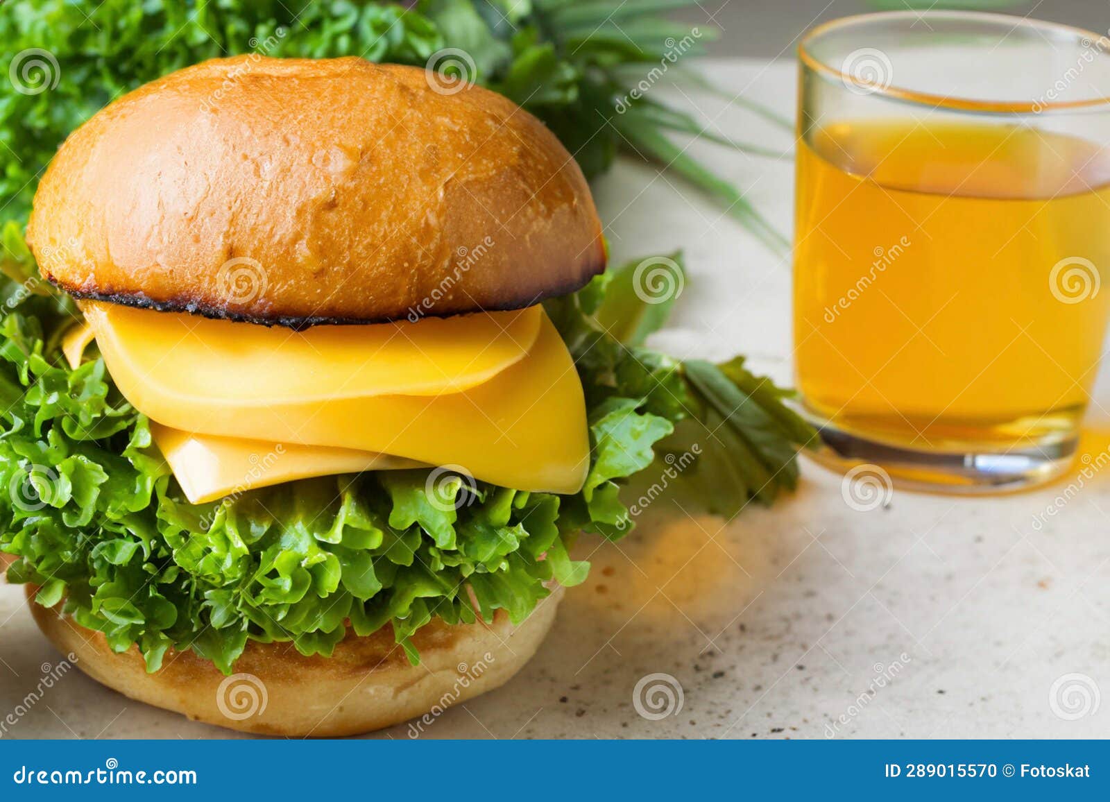 Burger and Juice stock photo. Image of table, fresh 289015570