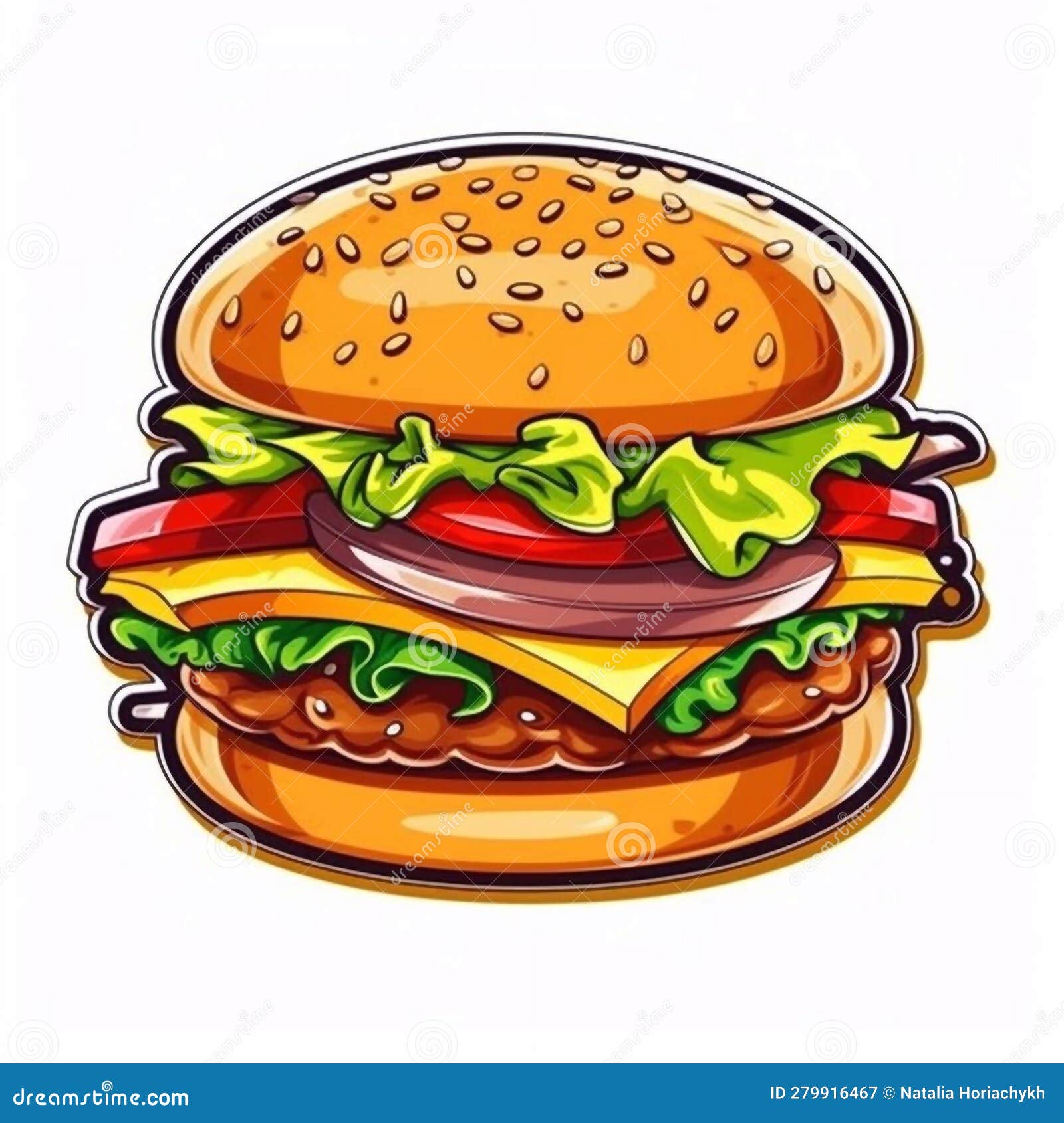 Burger Logo Illustration. Burger Sticker Illustration. Burger Baner.  Delivery of Burgers. Stock Illustration - Illustration of diet, meal:  279916467