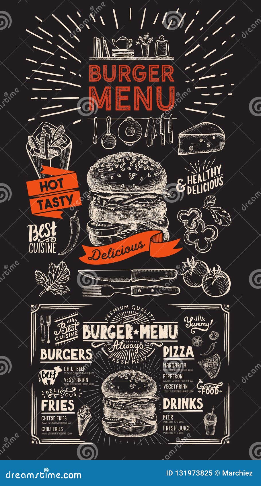 Thực đơn Burgers với những hình ảnh tuyệt đẹp sẽ đem lại cảm giác ngon miệng và hấp dẫn cho khách hàng của bạn. Xem hình ảnh liên quan để tìm ra những thiết kế thực đơn quyến rũ nhất.