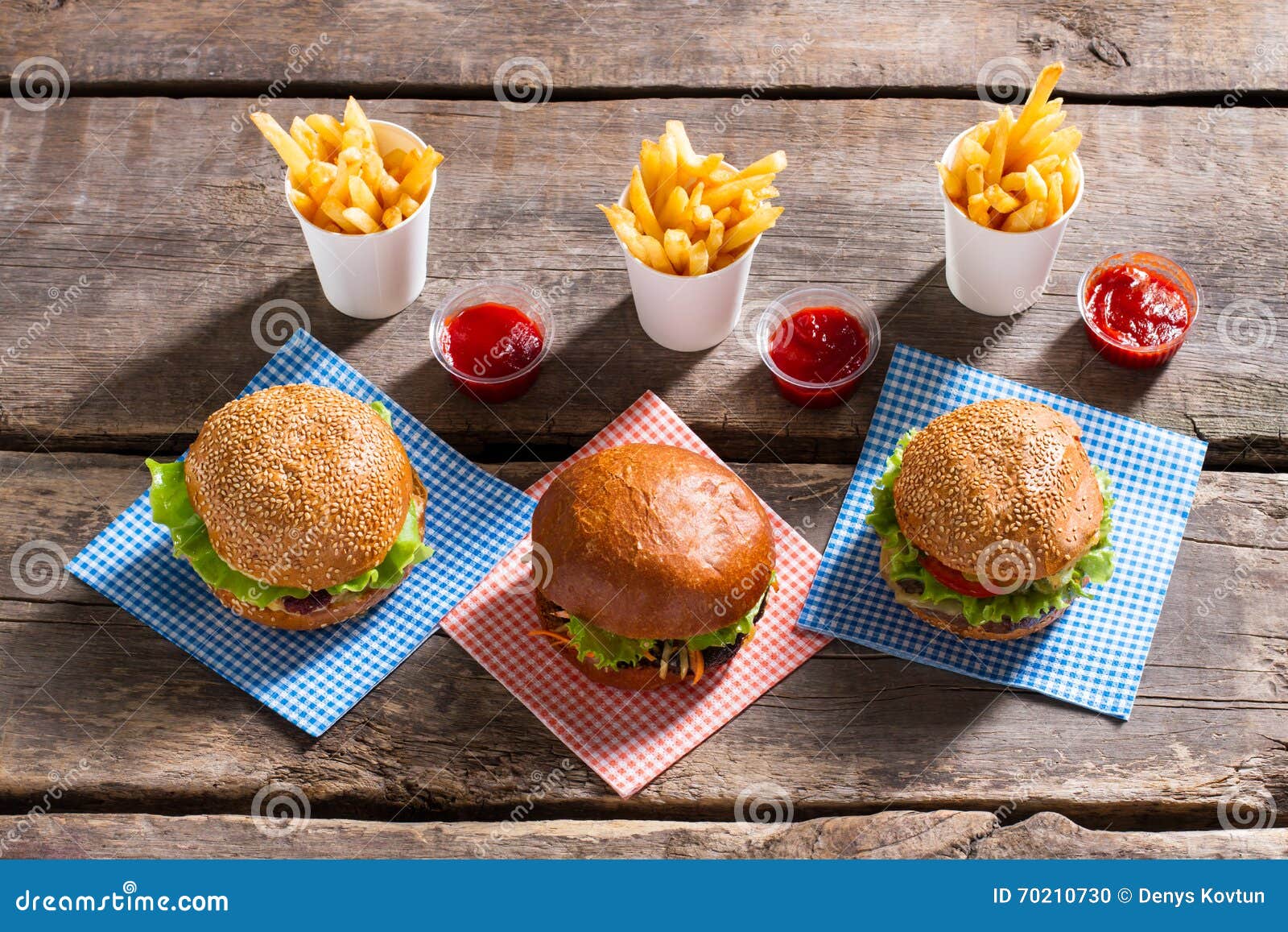 Burgers With Ketchup And Fries Stock Photo Image Of Burger Menu