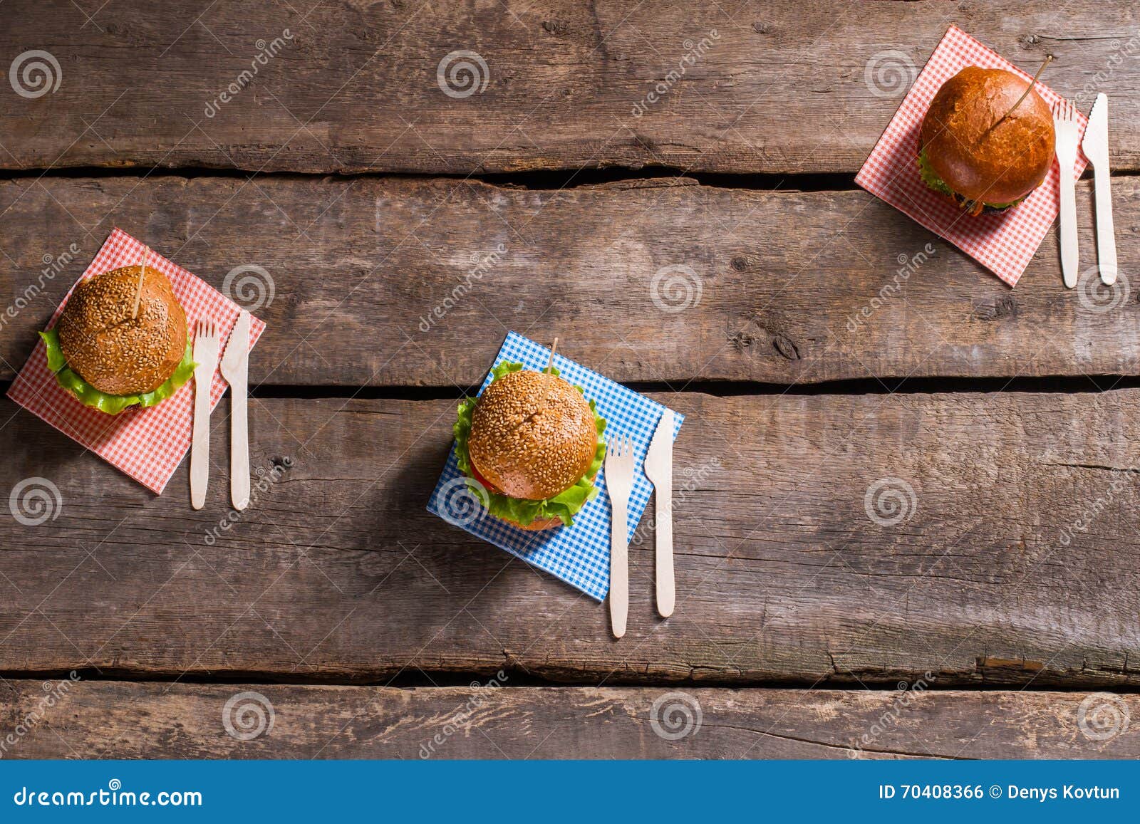 Burgers on Sticks with Cutlery. Stock Photo - Image of beef, diner ...