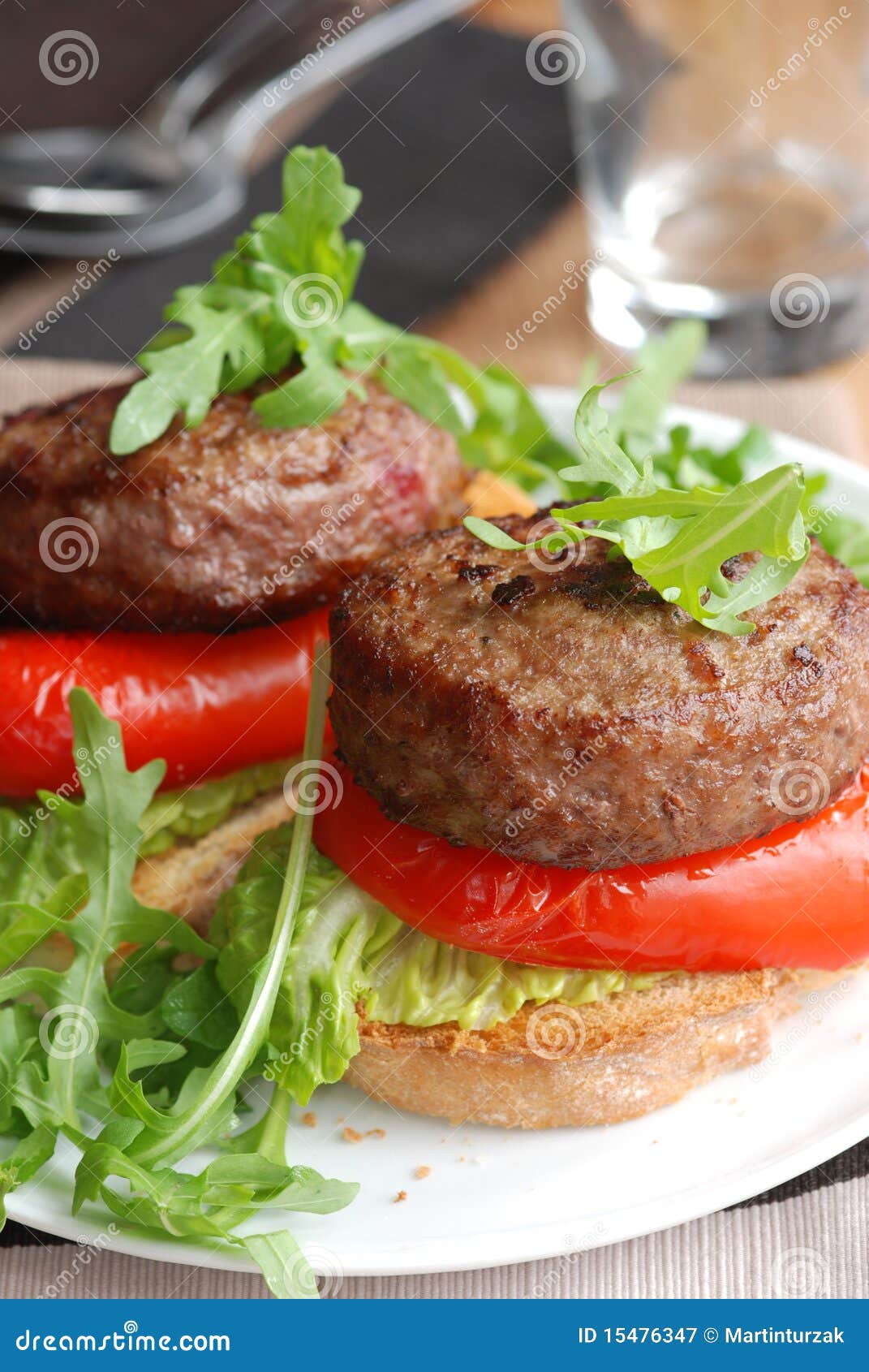 Burgers on toasts stock image. Image of bread, dining 15476347